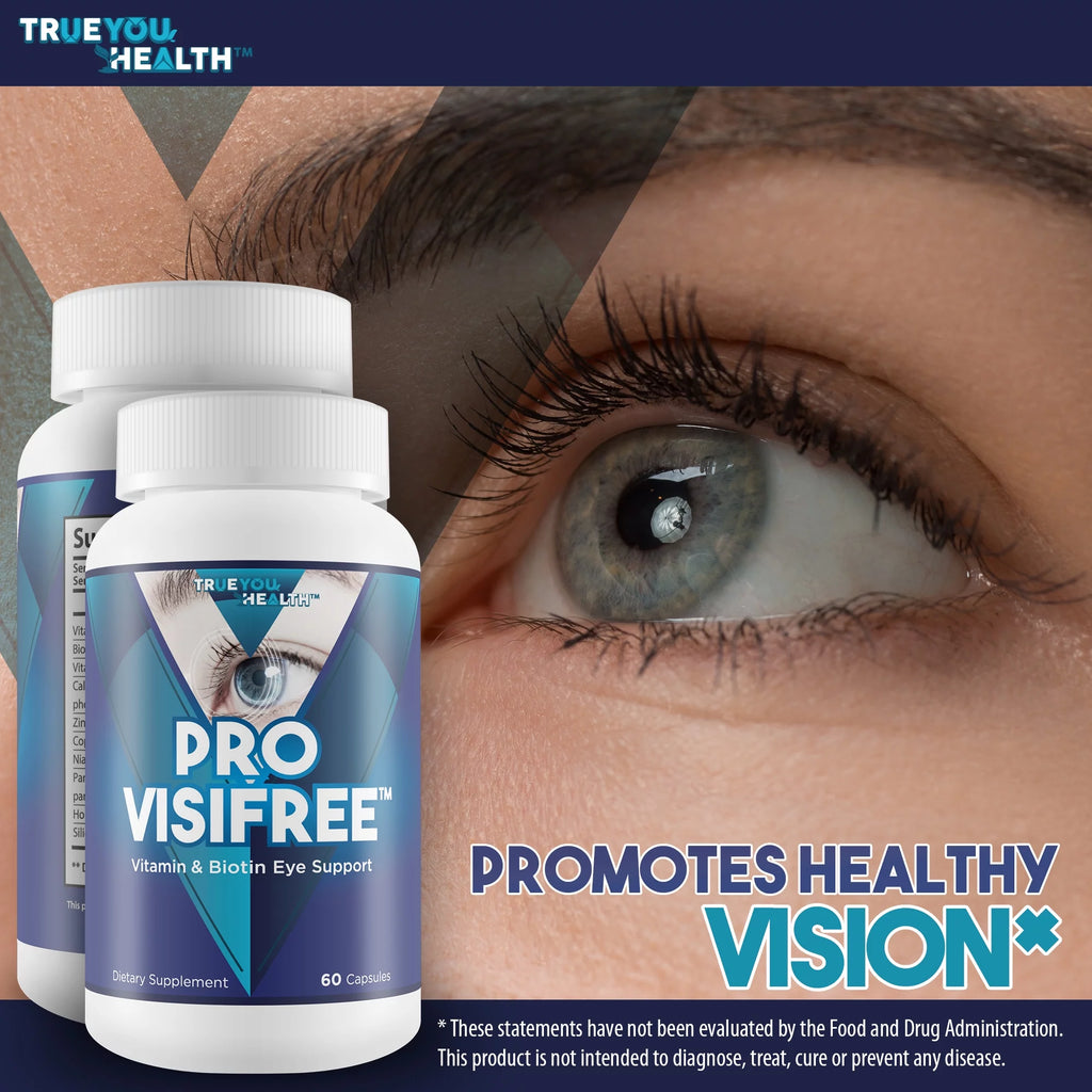 Pro VisiFree - Vitamin & Biotin Eye Support - Help Reduce Eye Sensitivity & Blurred Vision & Eye Strain with Minerals & Vitamins - Support Macula Health With Antioxidants - Natural Vision Support