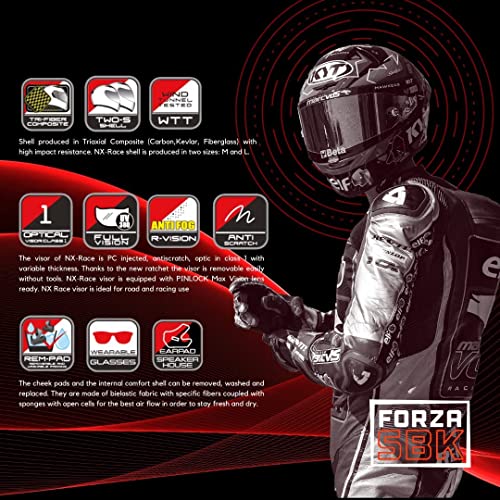 KYT NZ-Race Carbon Racing Helmet Clear Visor Full Face ECE 22.05 & DOT FMVSS 218 Approved Carbon Fiber Motorcycle Helmet