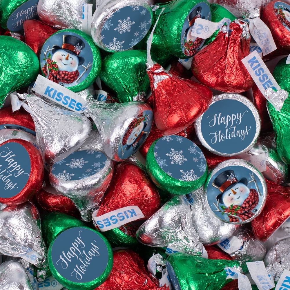 400 Pcs Christmas Candy Party Favor Kisses Chocolate (4 lb) - Jolly Snowman