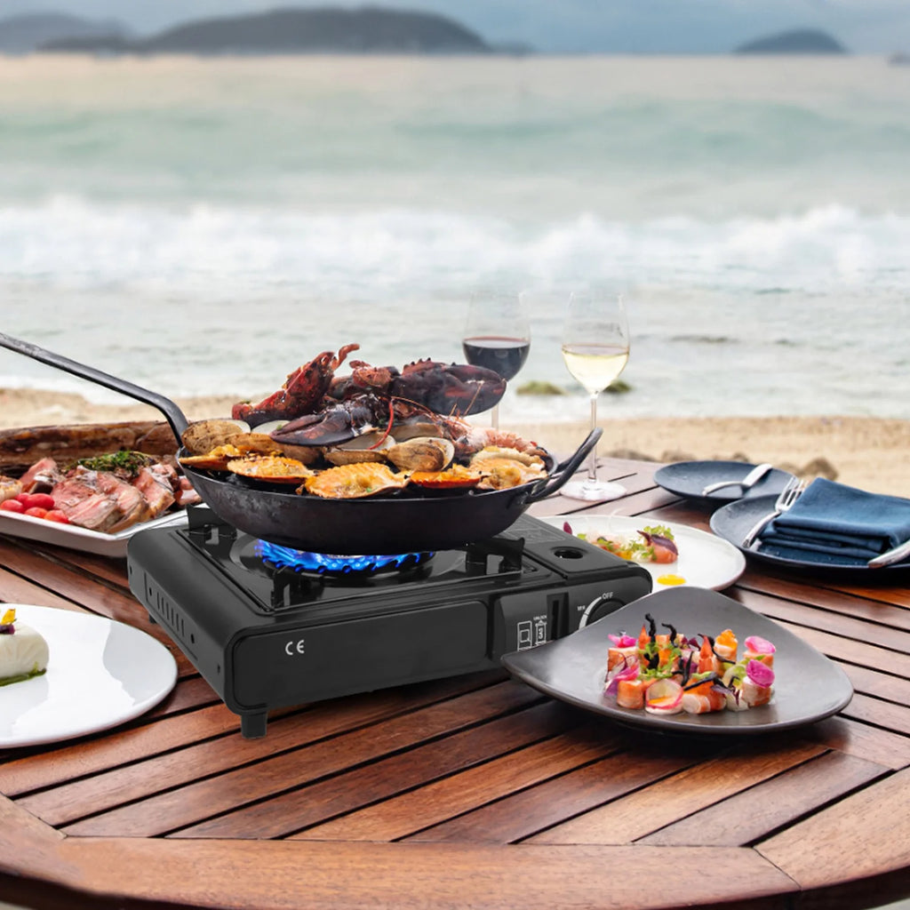 3300W Portable Butane Stove iMounTEK Butane Canister Dual Fuel Burner with Carry Case for Camping Hiking Picnic Fishing BBQ RV