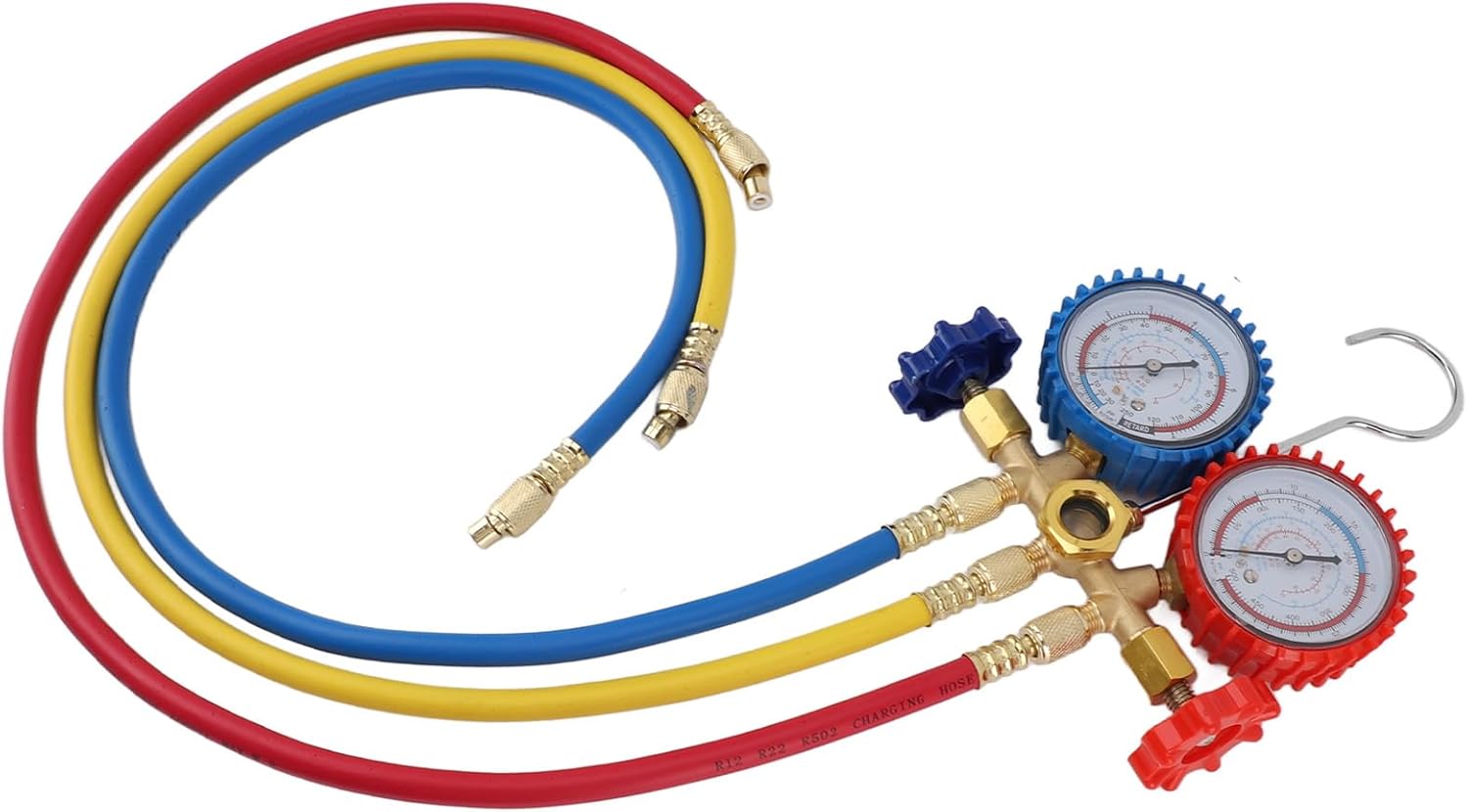 AC Diagnostic Manifold Gauge R22 R12 R404 R134 Double Head Anti Shock Vacuum Pressure AC Gauge Set