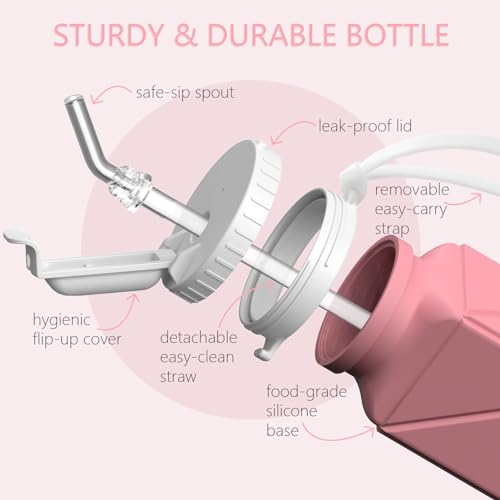 BEAUTAIL Collapsible Water Bottles, Silicone Foldable Portable Water Bottle 610ml, Lightweight Reusable Leakproof for Travel Camping Hiking Cycling Yoga Sports Outdoor