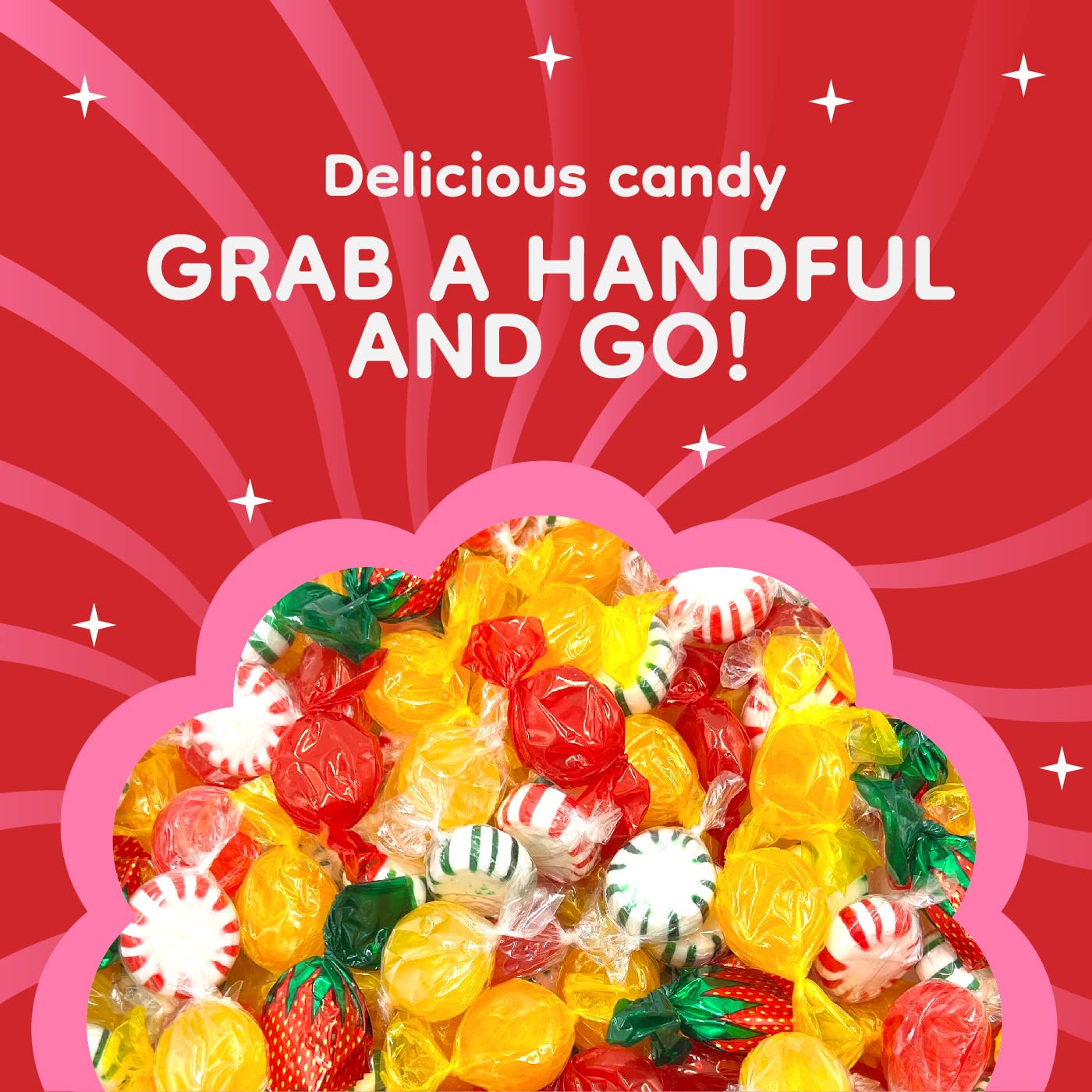 LaetaFood American Old-Fashioned Hard Candy Assortment, Individually Wrapped (1 Pound Bag)