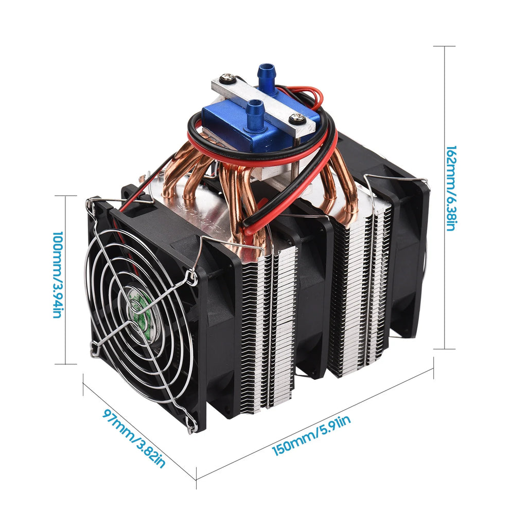 180W High Power Semiconductor Refrigeration Fish Tank Chiller 12V Refrigerator Cooling-water Machine Chiller Water Cooler Aquarium Chiller with 6pcs Heat Dissipation Copper Pipe for 40 Liters Aquarium