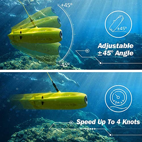 Underwater Drone Underwater Omnidirectional Movement 4K UHD Camera VR Headset Real-Time Control LED True 360° Ultra Wide Angle Posture Lock Slow Motion Image Stabilization
