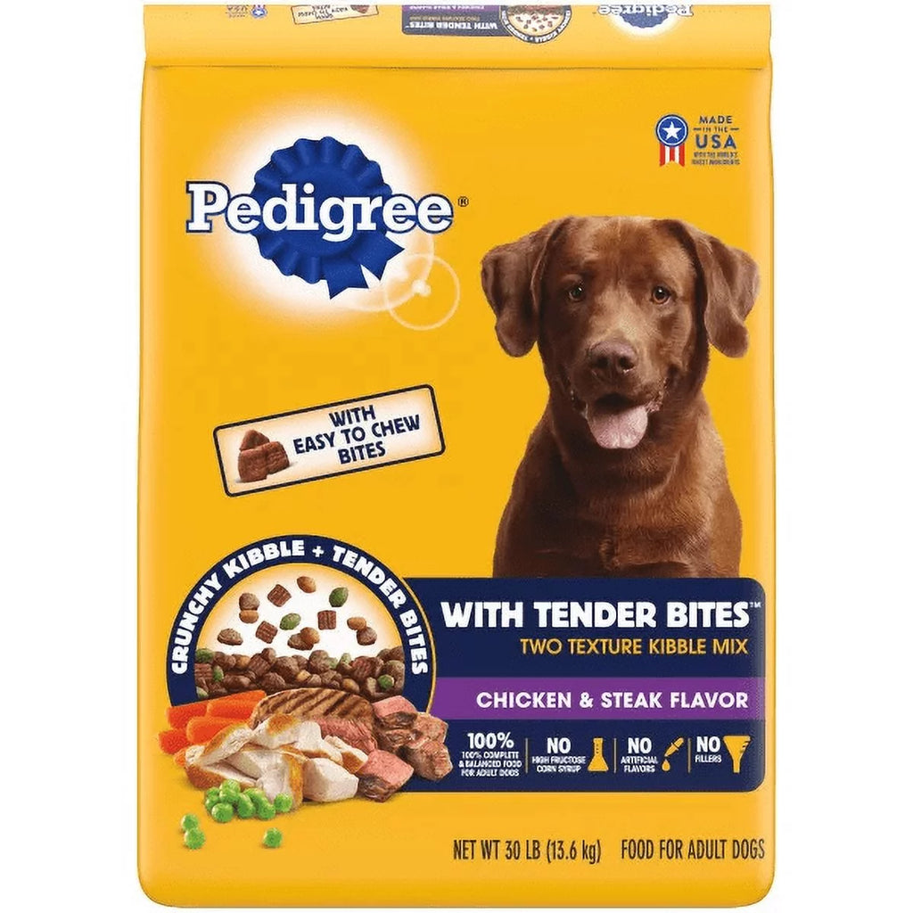Tender Bites Complete Nutrition Chicken & Steak Flavor Adult Dry Dog Food, 30 lb Bag