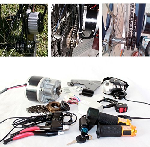 L-faster 250W Brush Motor for Bicycle Accelerator with Key Switch and Voltage Simple Motor KIT for DIY E-Bike