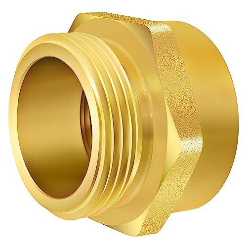 Fire Hydrant Hose Adapter, Hex Nipple Fire Hose Fitting Double Male Brass Fire Hydrant Adapter