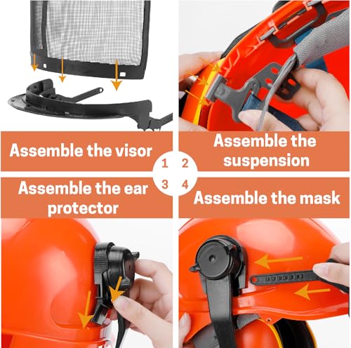 YARDMARIS Chainsaw Helmet, Forestry Safety Helmet System with Face and Hearing Protection, Protective Hat with Visor and Muff