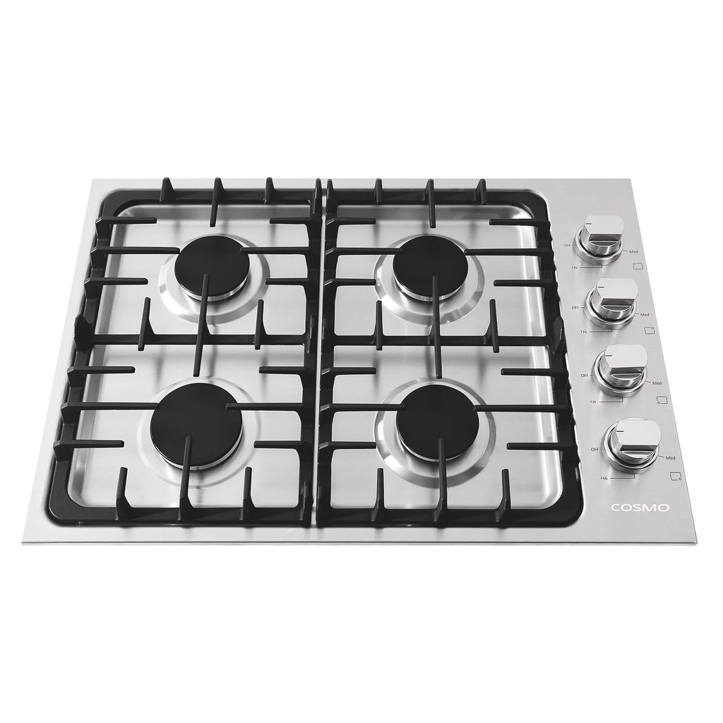 Gas Cooktop with 4 Sealed Italian Made Burners in Stainless Steel