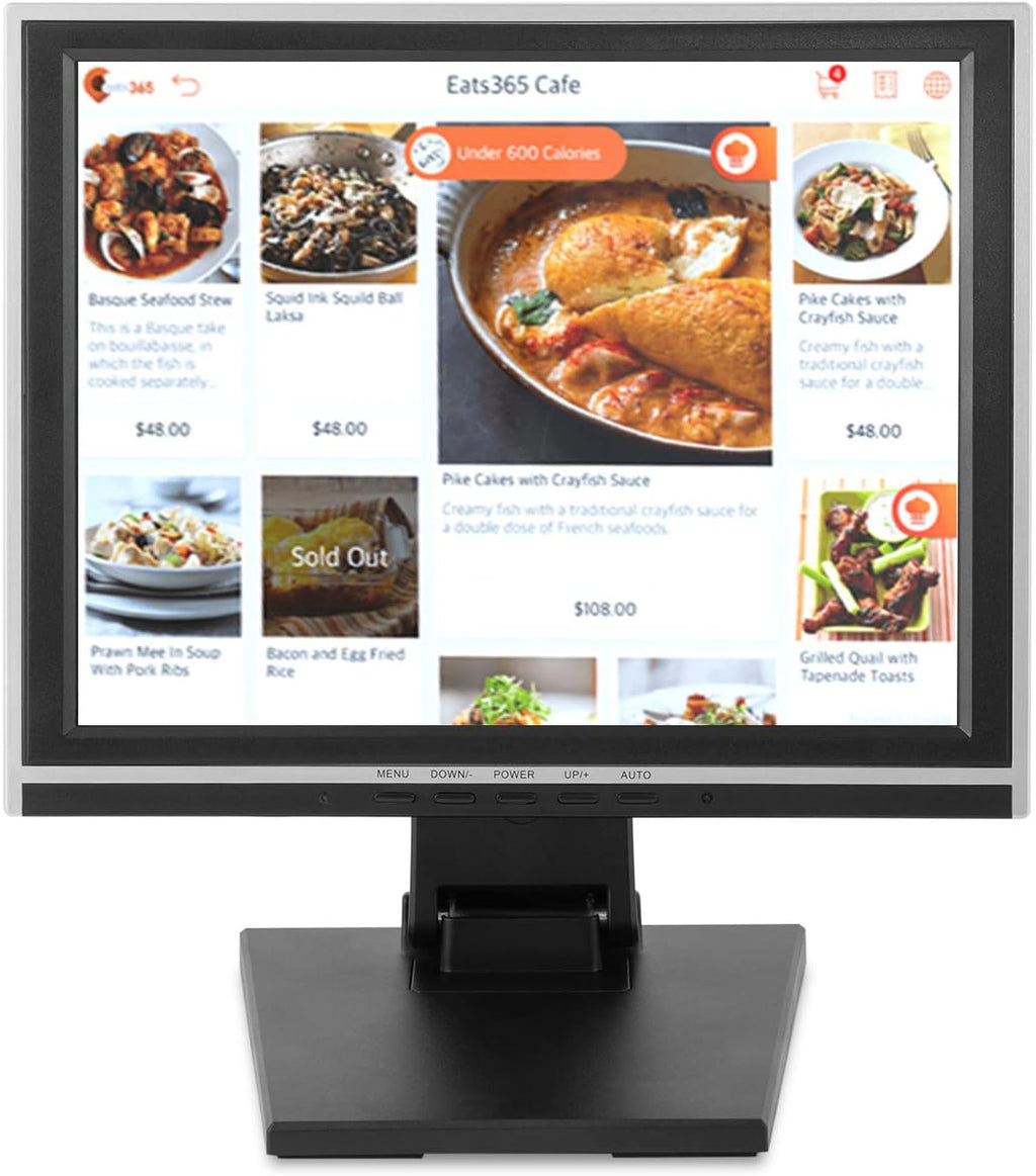 15" LCD Touch Screen Monitor, POS Systems with Adjustable Multi-Touch Monitor USB Interface Touchscreen for Gym Retail Small Business Sale System Office POS Restaurant