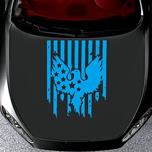 American Flag Eagle Creative Fun Hood Side Door Racing Stripes Modified Vinyl Stickers DIY Car Stickers (Color : Red)