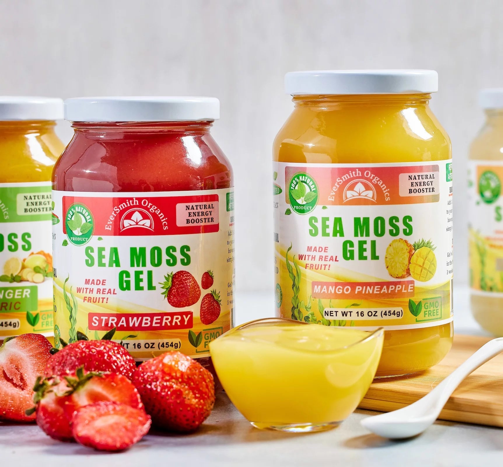 Organic Sea Moss Gel (Mango-Pineapple) - LARGE 16 OZ - Real Fruit - Wildcrafted Sea Moss