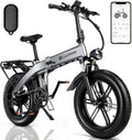 Folding Electric Bike for Adults 1200W Peak BaFang Motor 30MPH 60Miles Range 48V 15AH (720WH) Removable Battery 20" Fat Tire E-Bikes for Adults UL 2849 Certified Ebike