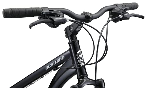 Schwinn Discover Adult Hybrid Bike for Men and Women, 700c Wheels, 21-Speeds, Step-Through or Step-Over Frame, Front and Rear Fenders, Rear Cargo Rack