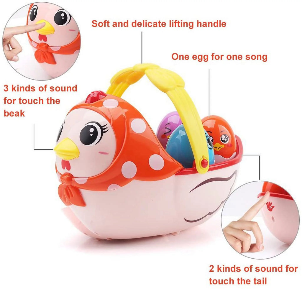 Pusiti Baby Toys Electronic Learning Toys For 2 3 4 5 Years Old Toddlers Kids Education Music Toys Easter Eggs And Hen Basket Musical Toys For Boys And Girls Birthday Gift 18 Months And Up