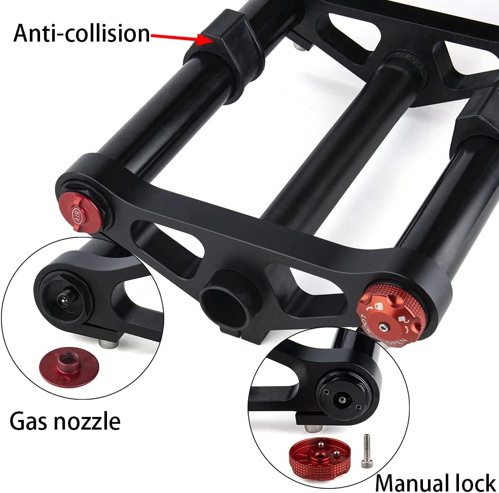 Suspension Forks 1 Pcs Double Shoulder Snow Front Fork 20 * 4.0inch / 26 * 4.0 Inch MTB Fork 130mm Travel Air Supension Bike Fork E-Bike Fork MTB Forks