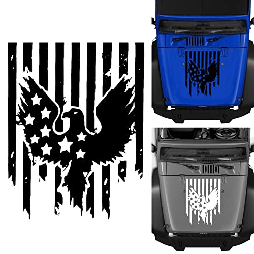 American Flag Eagle Creative Fun Hood Side Door Racing Stripes Modified Vinyl Stickers DIY Car Stickers (Color : Red)