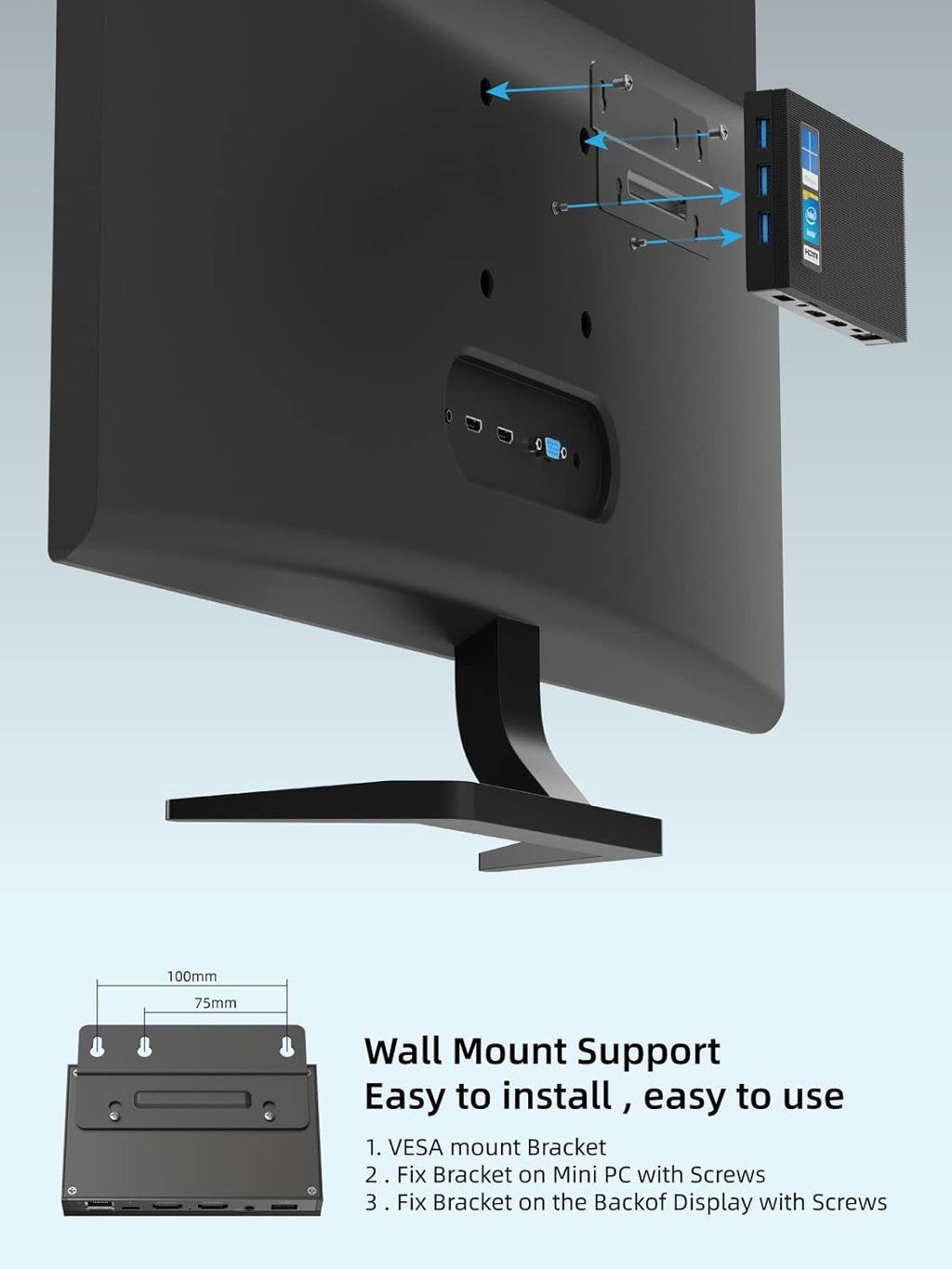 MeLE Mini PC Quieter2Q Fanless Windows 11 Pro Portable Desktop Micro Computer J4125 8G 128GB 4K Dual HDMI Gigabit Ethernet Small Form Factor pc for Home Office School Business Media Industry IoT Etc.