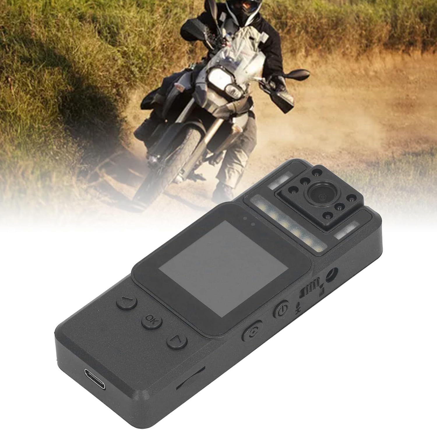 Mini Body Camera, 1080P WiFi Portable Video Recorder Wearable Body Mounted Cam with 180° Rotatable Lens, HD Night Vision, 1.4 in Full Color Screen, Sports Camera for Cycling