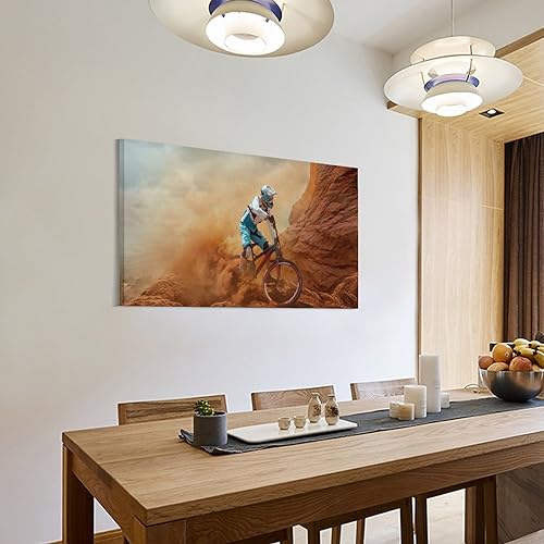 THAELY Bike Canvas Wall Art Bike Cyclocross Pictures Wall Decor Print Bike Cyclocross Posters Extreme Sport Canvas Painting Posters And Prints Wall Art Pictures for Living Room Bedroom Decor