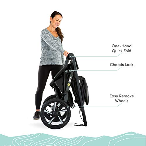 BOB Gear Bundle, Alterrain Pro Jogging Stroller, Black + Deluxe Snack Tray for Single Jogging Strollers + BOB Gear Deluxe Handlebar Console with Tire Pump for Single Jogging Strollers, Black