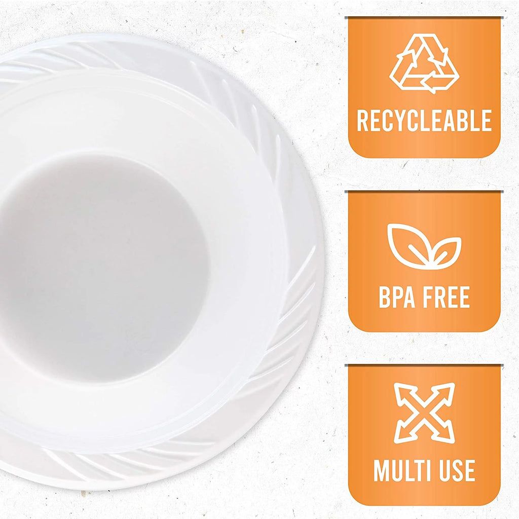 VeZee's Medium Weight White Disposable 12 oz. Plastic Soup Bowls for Elegant Parties, Hotel, Resturants & Home Use|800CT