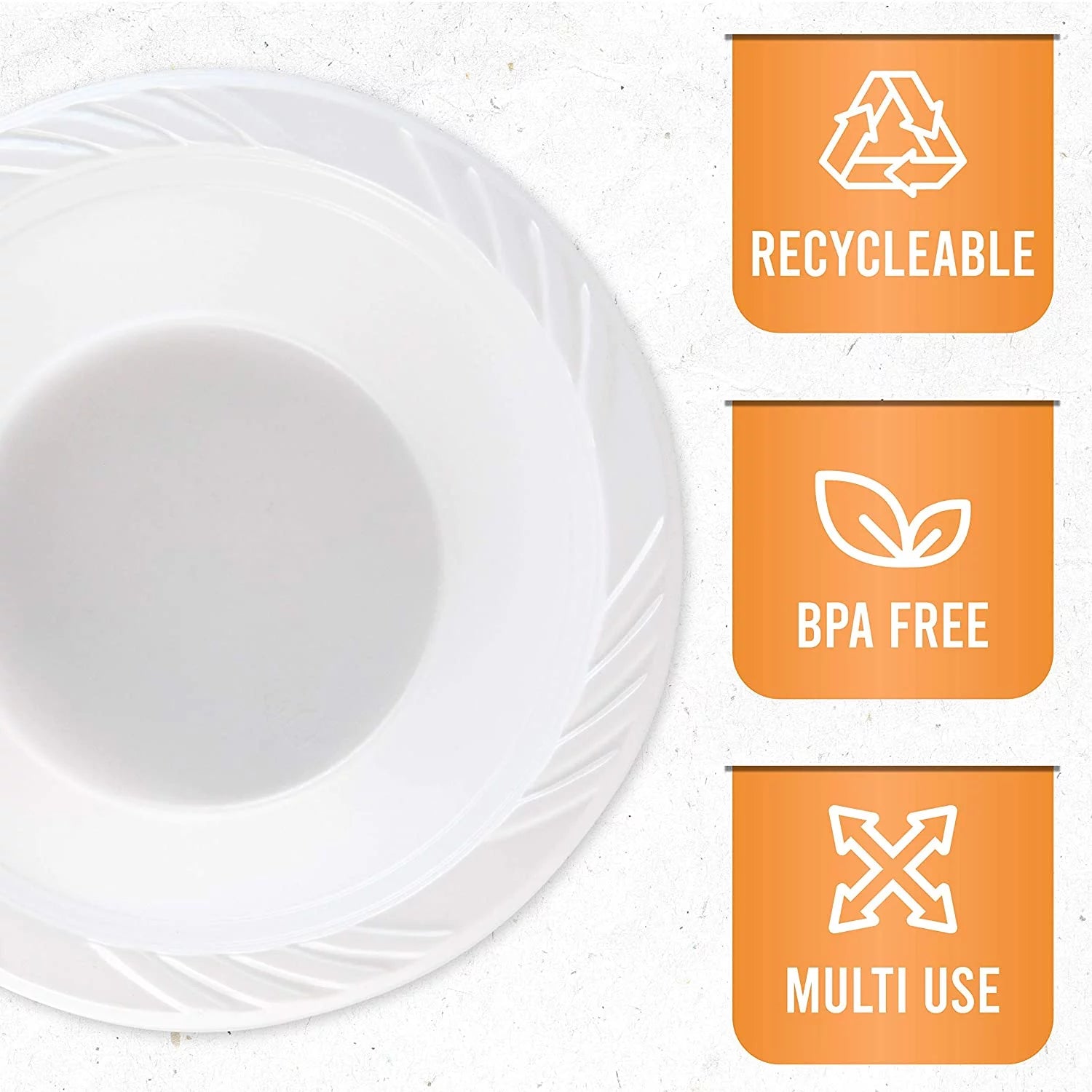 VeZee's Medium Weight White Disposable 12 oz. Plastic Soup Bowls for Elegant Parties, Hotel, Resturants & Home Use|800CT