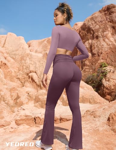 YEOREO Kyla Women Crop Top Long Sleeve Padded Sports Low Medium Impact Yoga Shirt Workout
