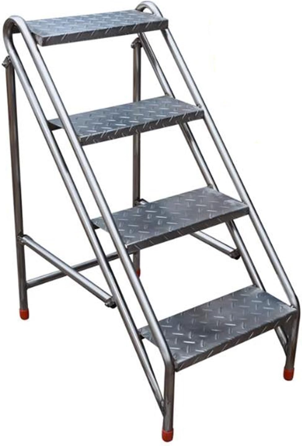 Folding Ladder 4 Step Ladder with Handrails, Folding Step Stool with Wide Anti-Slip Pedal, Sturdy Steel Ladder for Adults for Home Kitchen Library Office 330 LBS Capacity Safety Step Ladder