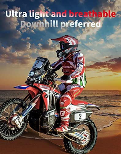 Adult Off-Road Mountain Full Face Helmet, Motocross Men's Women's ATV Helmet, Street Dirt Bike Racing Crash Helmet with Gloves+Goggles DOT Certified Lightweight Quick Buckle Helmet