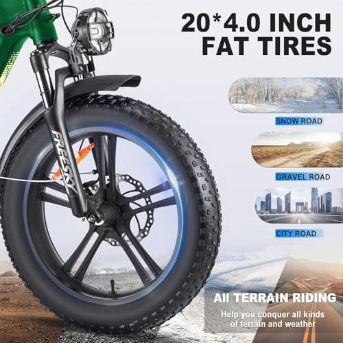 FREESKY 1200W Motor 48V 20Ah Removable Battery with Samsung Cells Full Suspension,29MPH+ Up to 90 Miles Step-Thru Folding Electric Bike for Adults, 20'' Fat Tire Dual Hydraulic Brakes Electric Bicycle