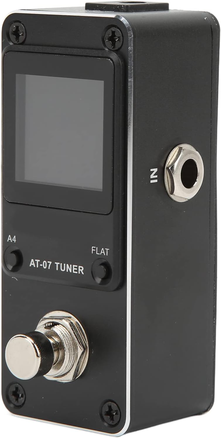 Guitar Phaser Effect Pedal, Electric Bass Tuner Pedal Tuner Pedal Mini Single Type Pedals Monoblock Phaser Pedal for Electric Guitar Built in 9V 300mAh Battery Metal Black