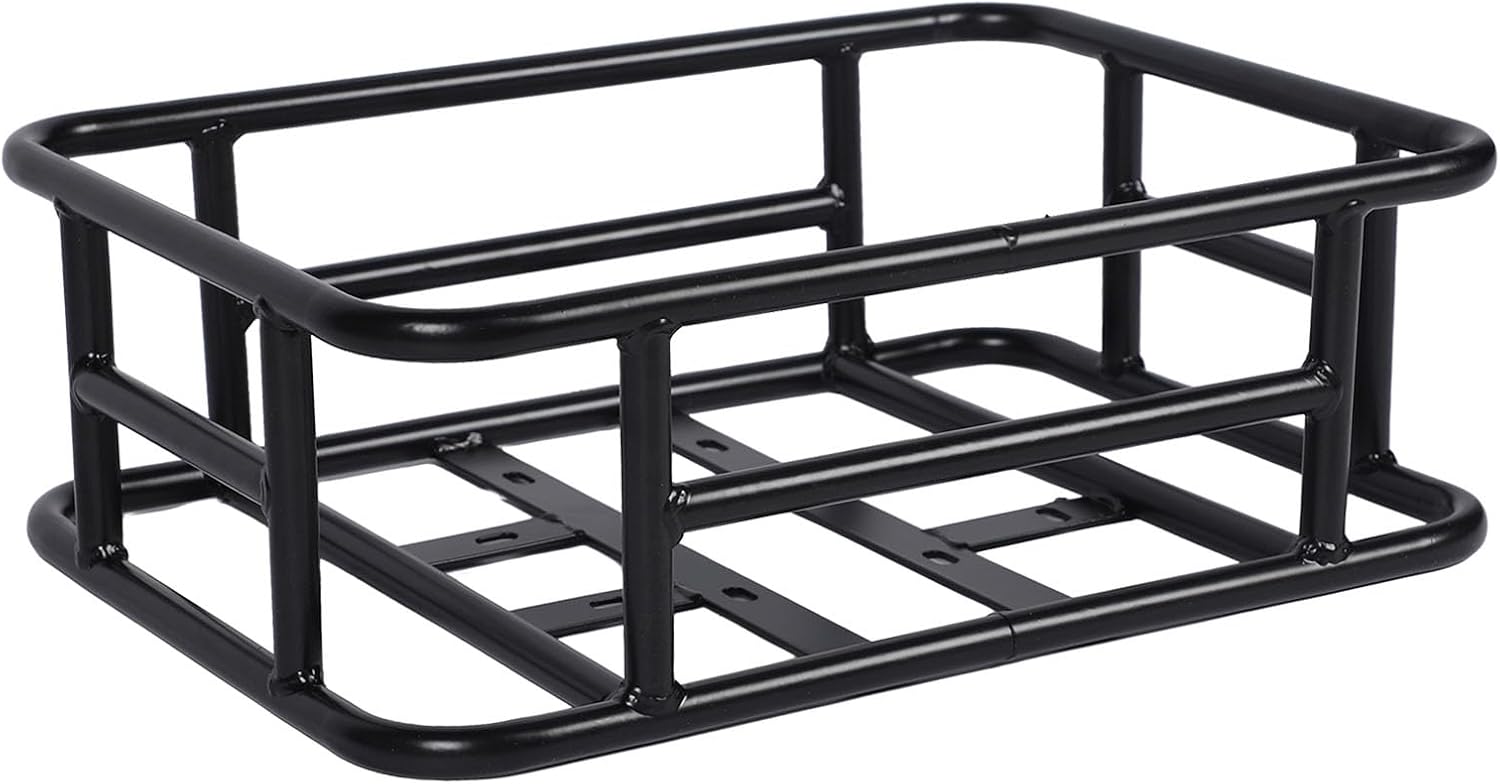 Rear Bike Basket, Iron Basket, Large Capacity Universal Bike Basket Rear with Accessories, Metal Rear Baskets for Bike Trip, Carrying Grocery, Store Parcels