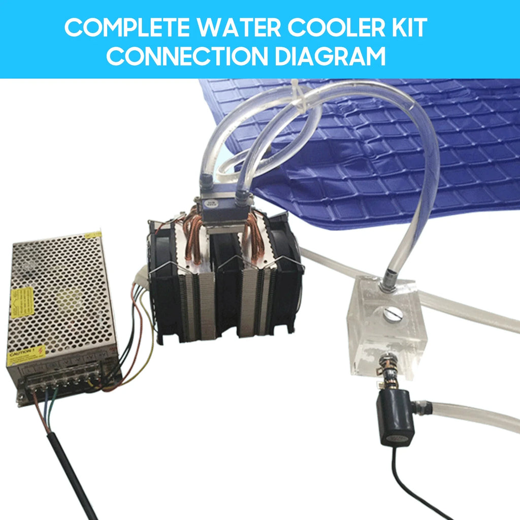 180W High Power Semiconductor Refrigeration Fish Tank Chiller 12V Refrigerator Cooling-water Machine Chiller Water Cooler Aquarium Chiller with 6pcs Heat Dissipation Copper Pipe for 40 Liters Aquarium