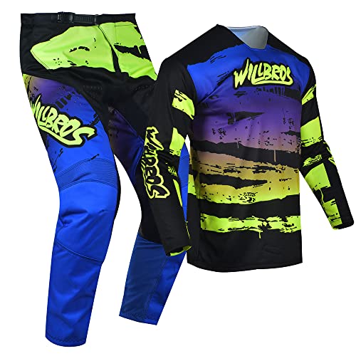Willbros Motocross Jersey Pant Combo Men Women Dirt Bike Gear Set Suit Racewear Enduro MX Cycling Offroad Adult Riding