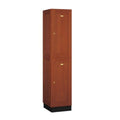 Salsbury Industries 12168MED 1 Wide Solid Oak Executive Wood Locker Double Tier - Medium Oak