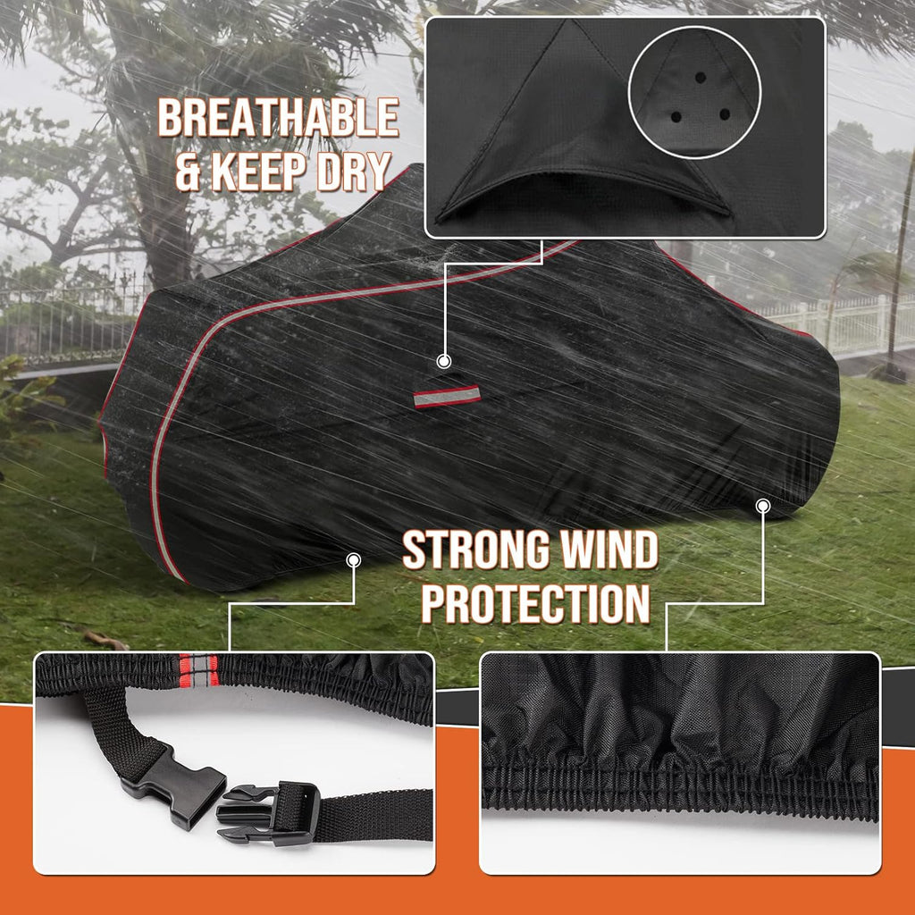 KEMIMOTO Full Cover Compatible with Can-Am Ryker 600 900 Sport and Rally Edition Upgraded Outdoor Protection Full Cover with Reflective Strips