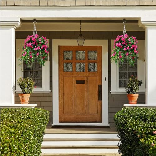 WRSFXV Uv Simulation Artificial Flower, 24 Bunches Artificial Morning Glories,Uv Resistant Faux Outdoor Flowers for Indoor/Outdoor Hanging Flowerpot and Windows Decorations