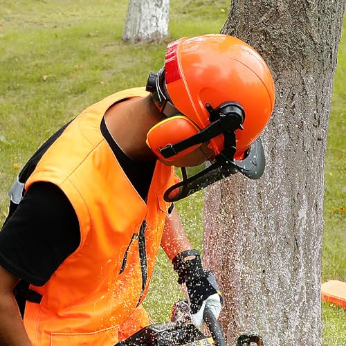 YARDMARIS Chainsaw Helmet, Forestry Safety Helmet System with Face and Hearing Protection, Protective Hat with Visor and Muff