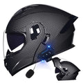 Bluetooth Modular Dual Visor Motorcycle Helmet FMVSS-218 DOT Approved Full Face Motocross Motorbike Helmet Adults Men Women Summer Lightweight Cool Helmet for Racing Mountain Go-Kart