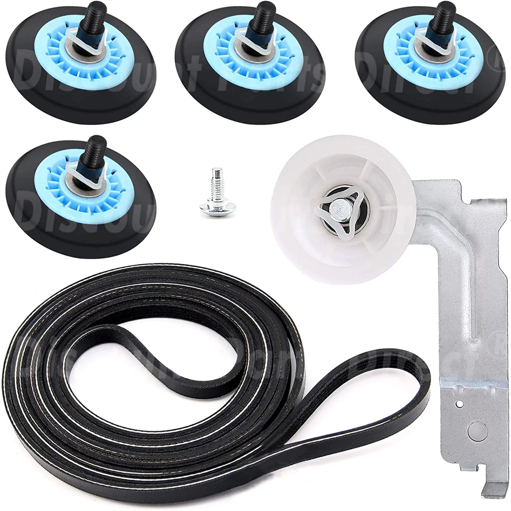 Samsung Dryer Repair Kit DC97-16782A Drum Support Roller 6602-00165 Belt DC93-00634A Idler Pulley, Replace AP5325135 AP4373659 AP6038887 PS4221885