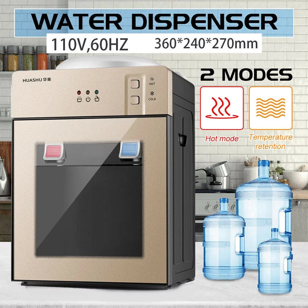 5 Gallon Top Loading Countertop Water Cooler Dispenser Cold Hot Water Dispenser