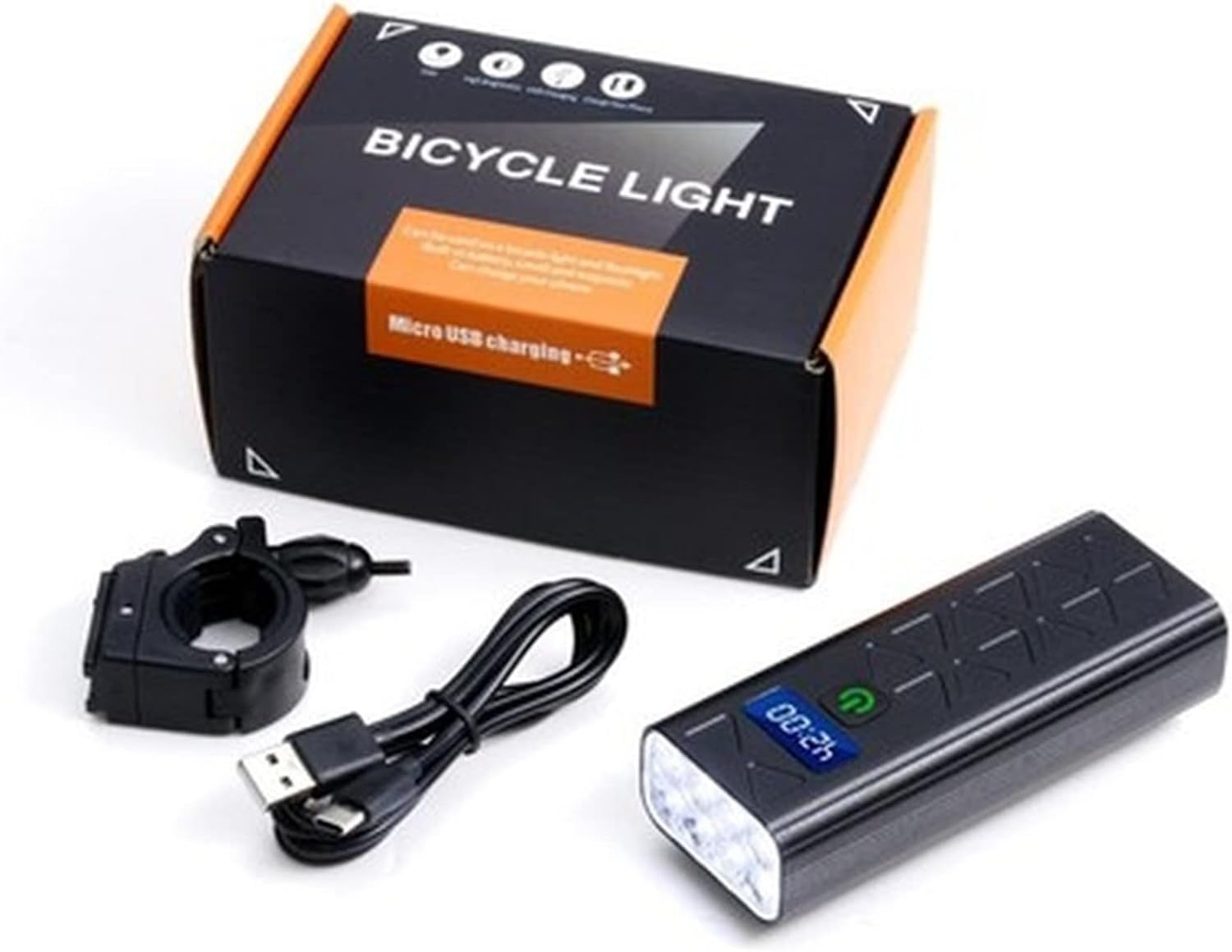 8T6 LED Bicycle Light USB Rechargeable 10000mAh Bike Light Rear Headlight Super Bright Flashlight MTB Rode Cycling Front Lamp (Color : 10000mAh-5000LM-B)