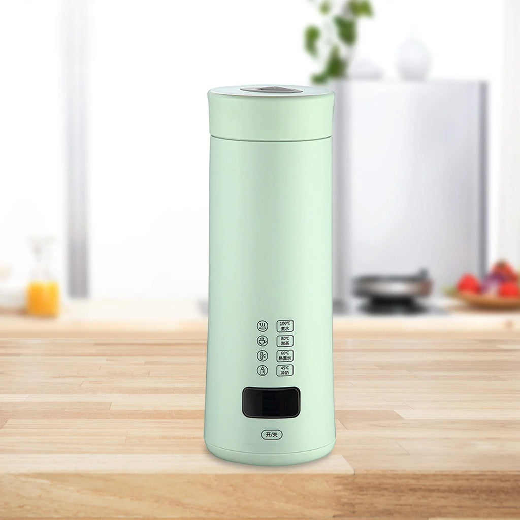 Portable Electric Hot Water Kettle Tea Coffee Kettle Water Boiler with Tea Filter, Keep Warm Travel Electric Kettle for Milk Green