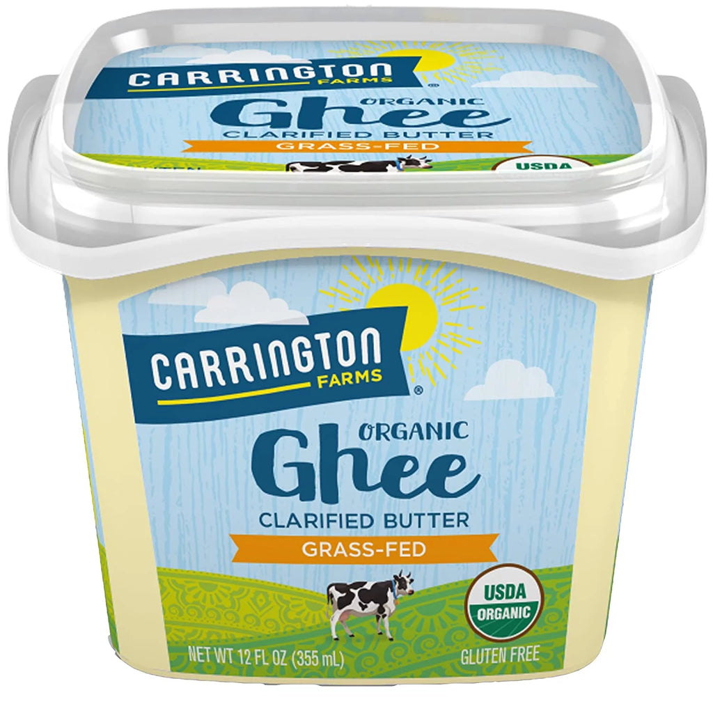 Carrington Farms Organic Ghee Clarified Butter Grass Fed 12 fl oz Pack of 4