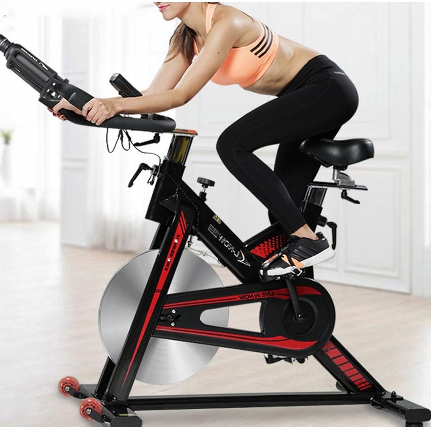 Stationary Bike Indoor Cycling Bike Trainer Belt Spinning Bike Fast Weight Loss Ultra Quiet Pedal Exercise Bicycle