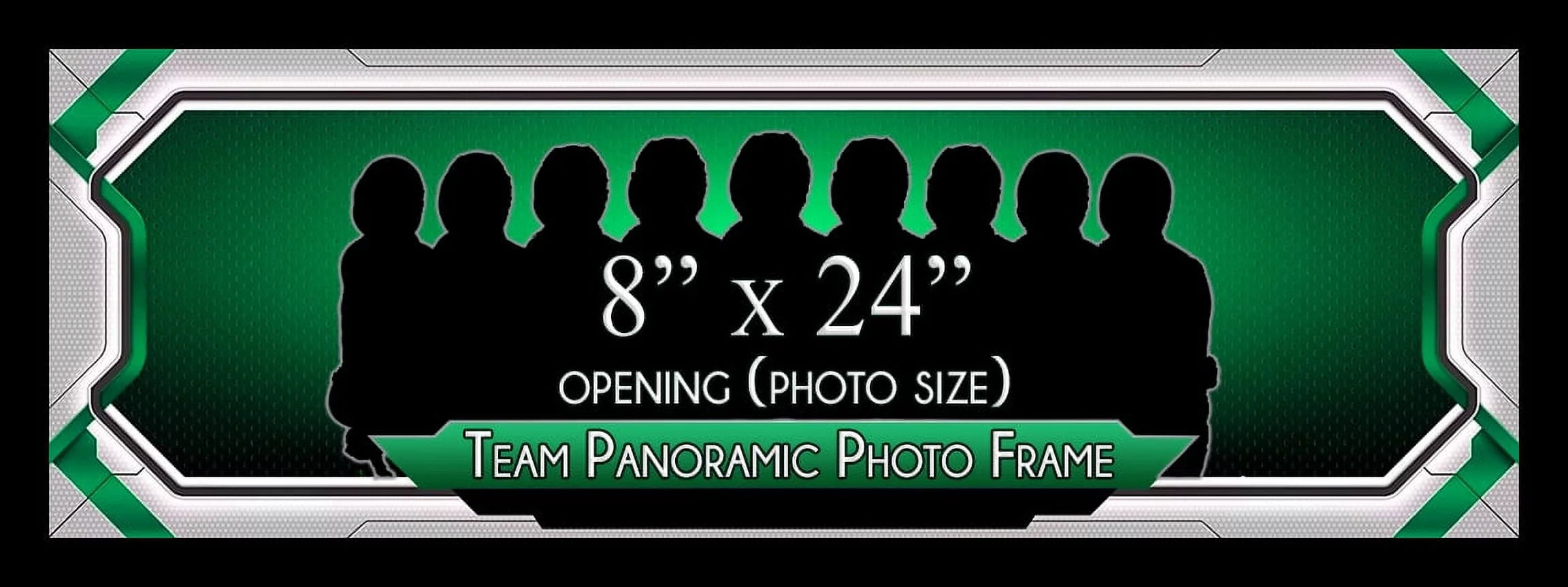 (1) 8x24 - Picture Frame for Team Photos, Panoramic Photos, Puzzles, Photos, Artwork - 1.25" Black MDF Frame with plexi-glass and hanging hardware