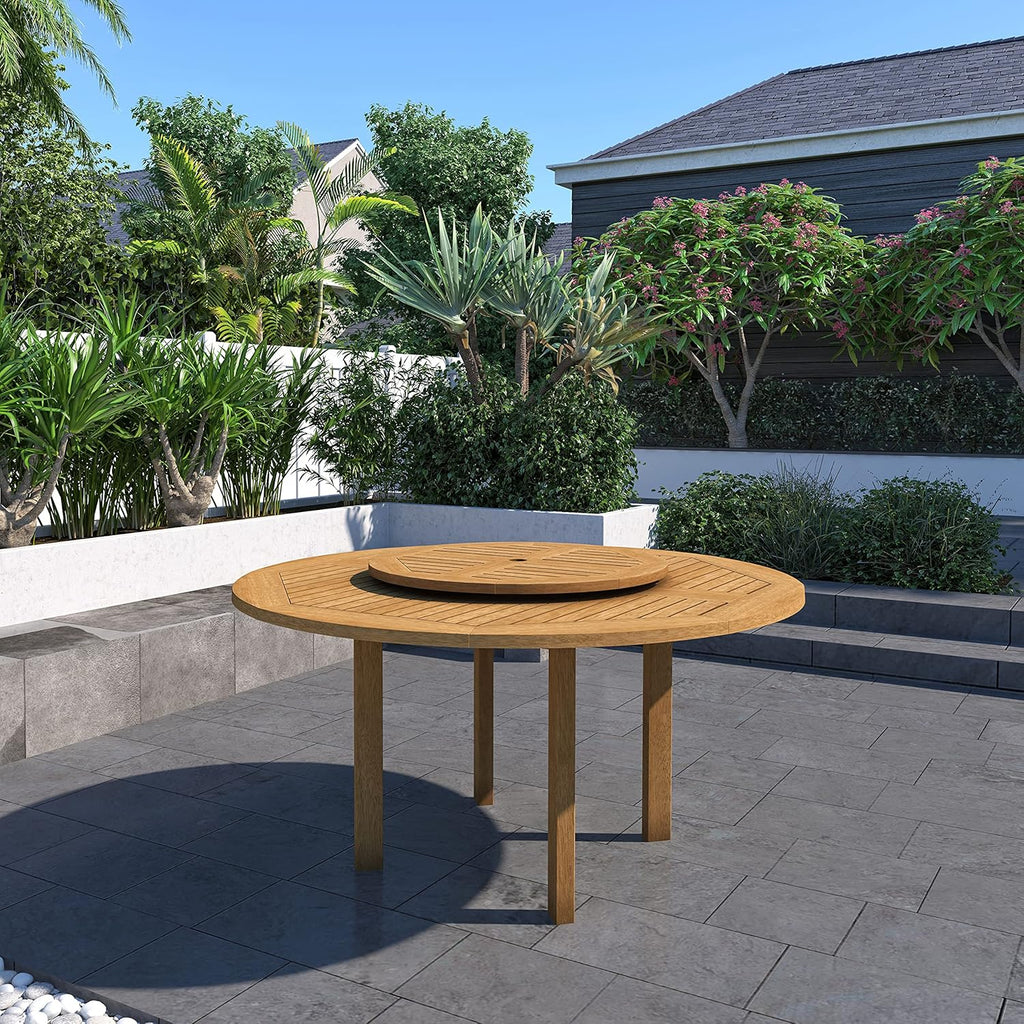 Amazonia | Eucalyptus Wood | Ideal for Patio and Outdoors Lucon 7-Piece Round Dining Set, Brown