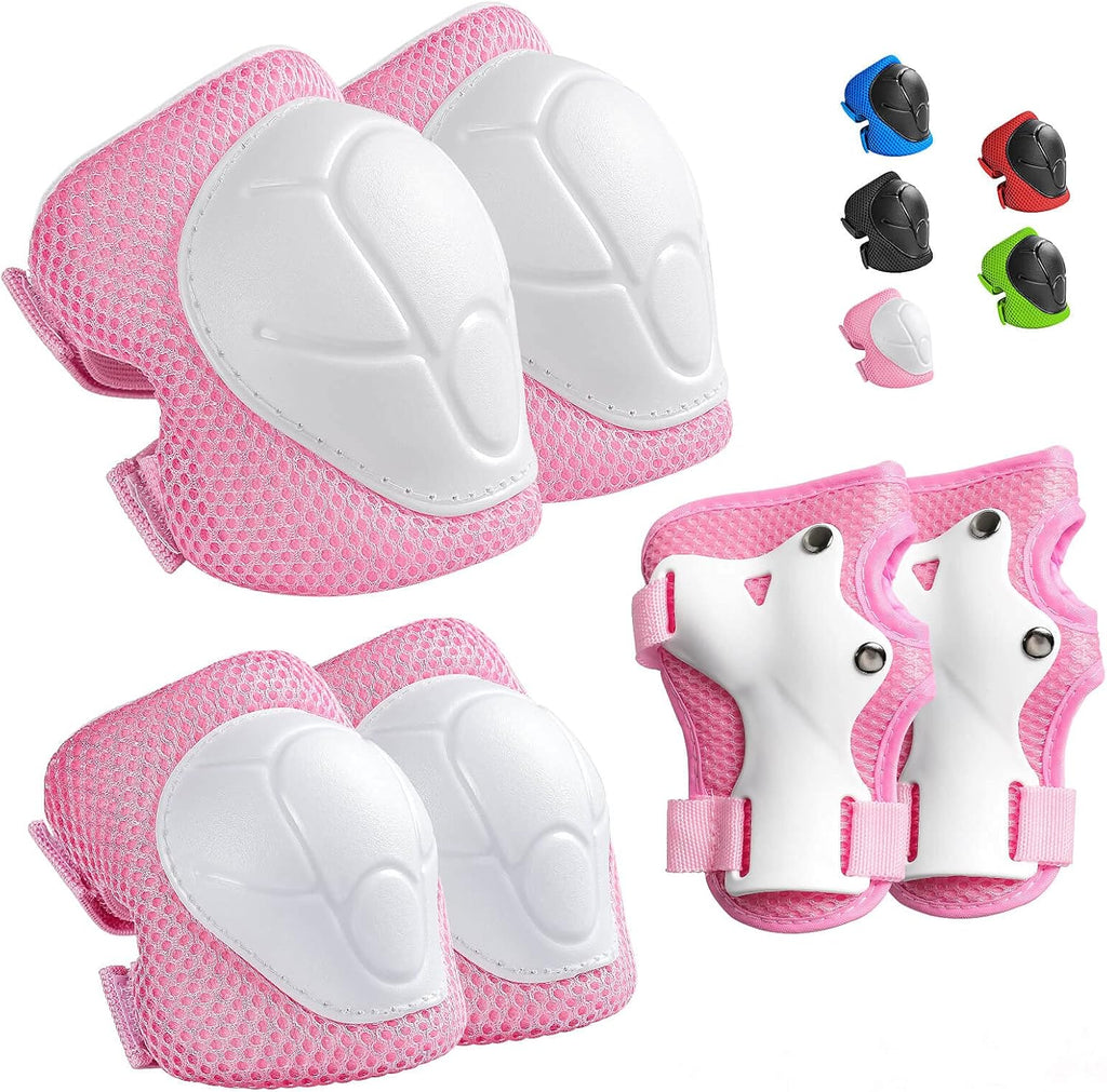 Color Gradient Adjustable Helmet Kids Protective Gear Set Knee Pads for Kids 3-8 Years Cycling Helmet with Knee Pads Elbow Pads Wrist Guards Youth Skateboard Helmet for Kids